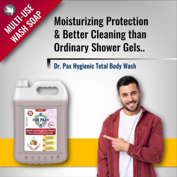 Dr Pax Multi 4 in 1 Mild & Safe Hygienic Wash Soap for Hair, Face, Hand & Body - Image 3