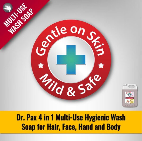Dr Pax Multi 4 in 1 Mild & Safe Hygienic Wash Soap for Hair, Face, Hand & Body - Image 4