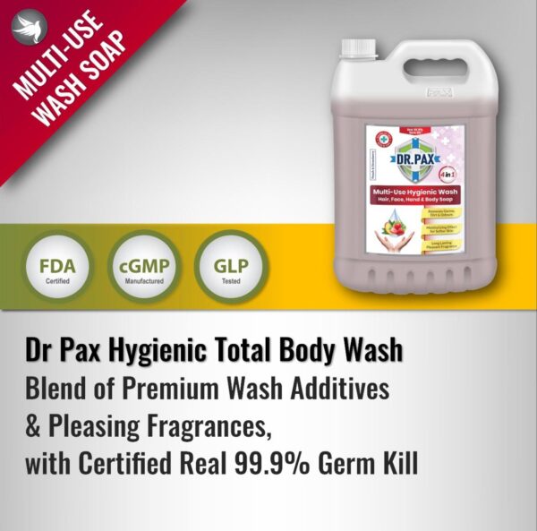 Dr Pax Multi 4 in 1 Mild & Safe Hygienic Wash Soap for Hair, Face, Hand & Body - Image 5