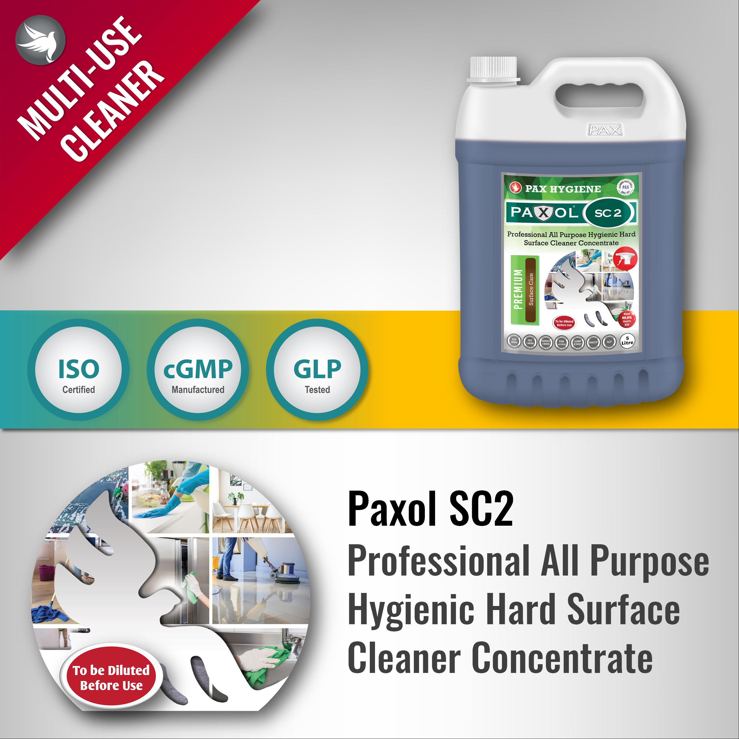 Paxol SC2 Professional All Purpose Hard Surface Cleaner Concentrate - Image 3