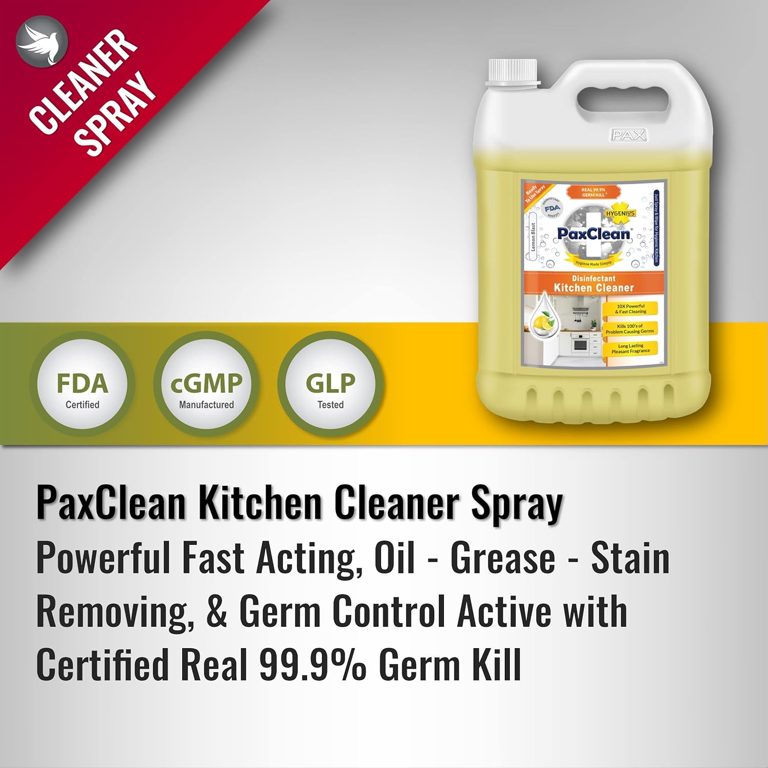PaxClean Kitchen Strong Cleaner Disinfectant Deodorizer Spray - Image 3