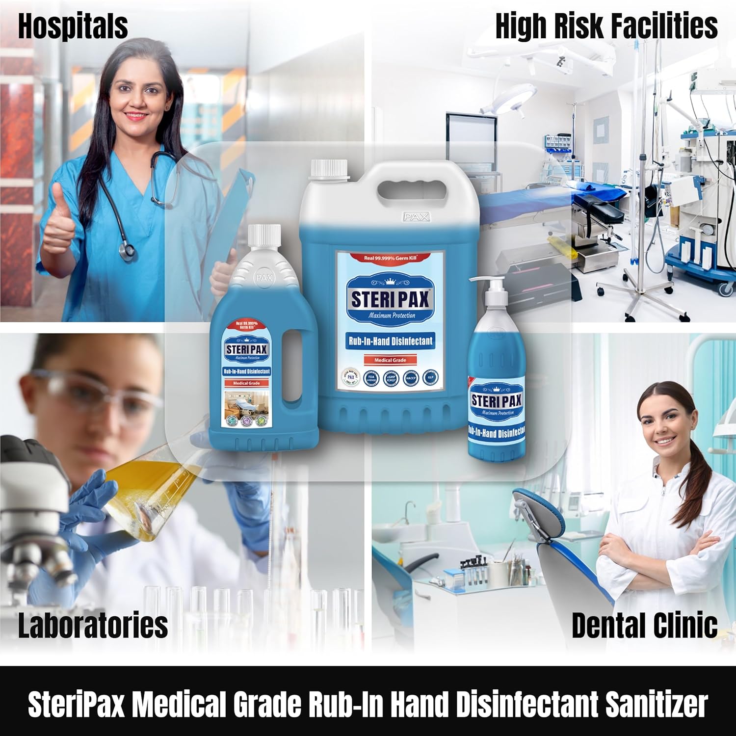 SteriPax Medical Grade Rub-In Hand Disinfectant Sanitizer - Image 5