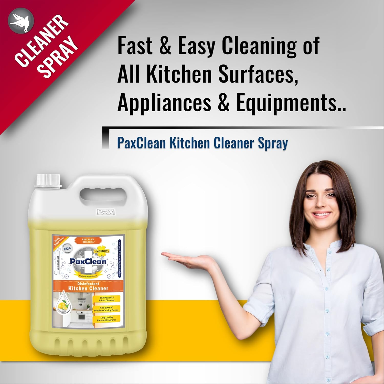 PaxClean Kitchen Strong Cleaner Disinfectant Deodorizer Spray - Image 2