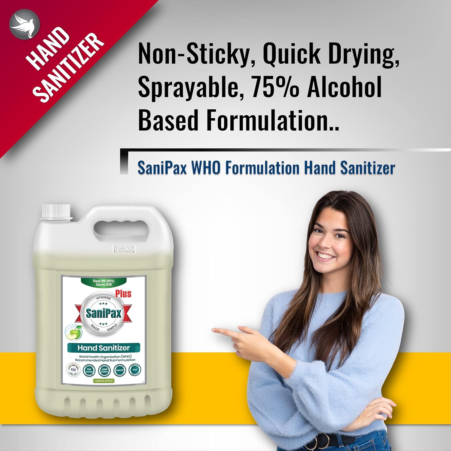 SaniPax Plus WHO Formulation Hand Sanitizer Spray - Image 2