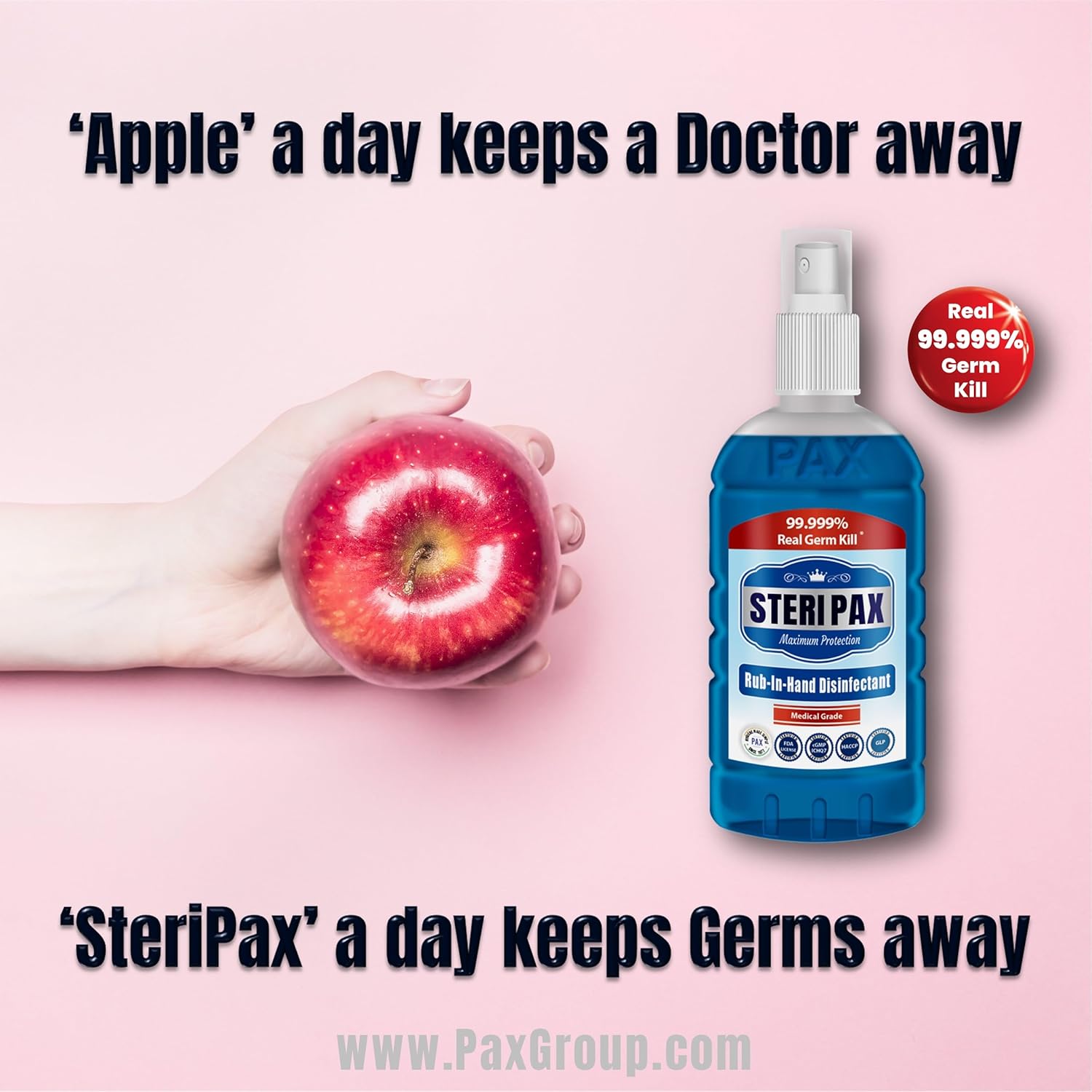 SteriPax Medical Grade Rub-In Hand Disinfectant Sanitizer - Image 4